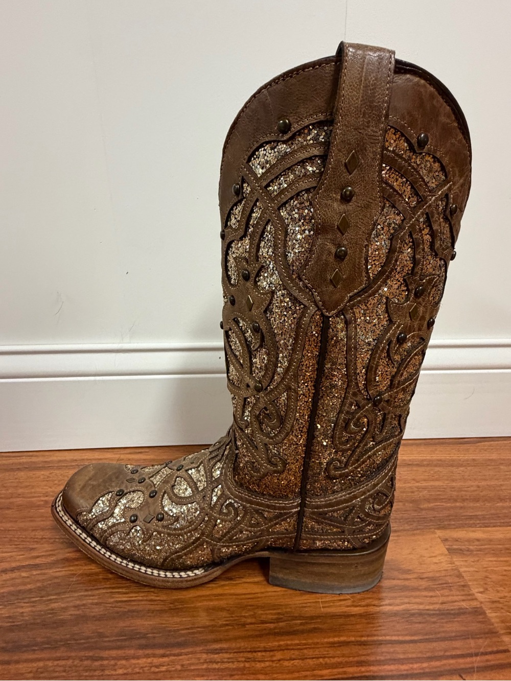 Corral Glitter Inlay Cowboy Boots - Picture 3 of 6